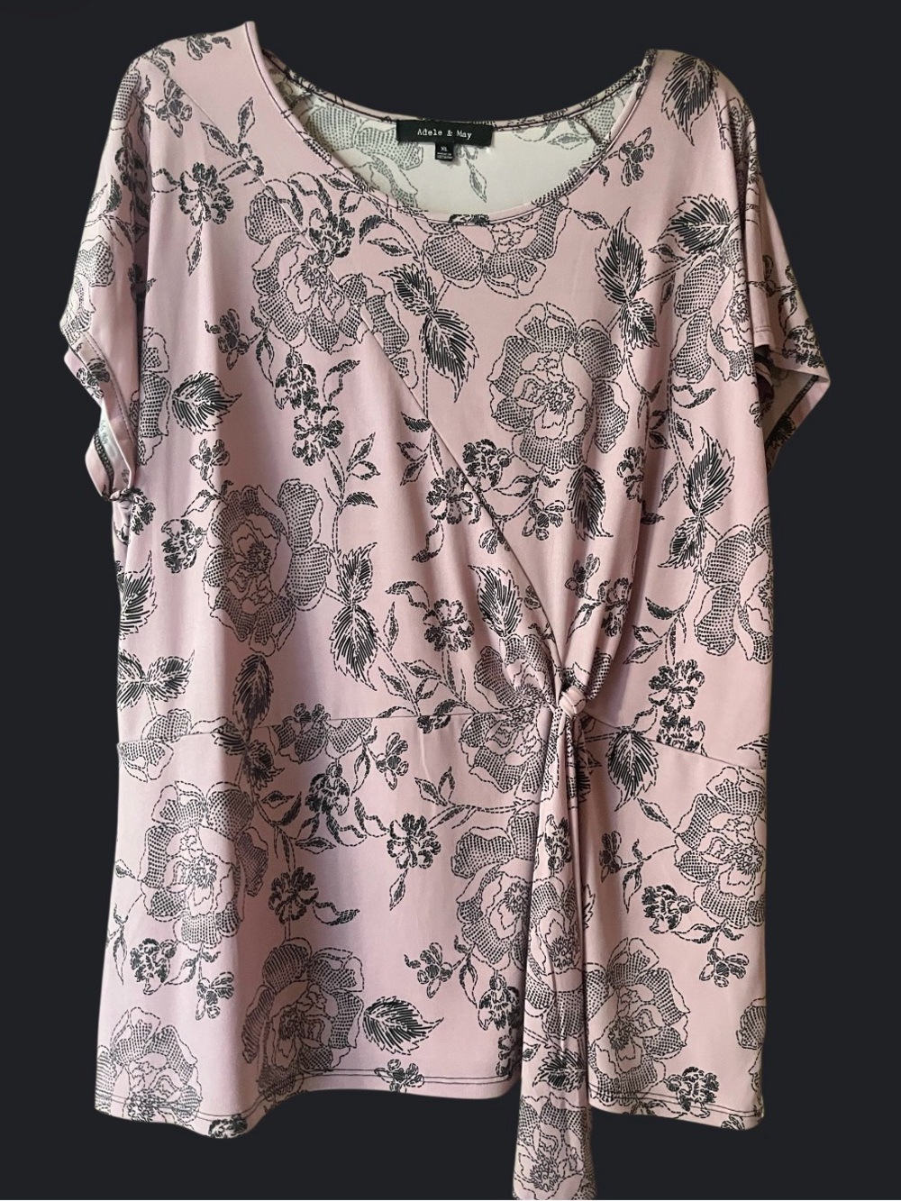 Pink Floral Tie-Front Women's Top